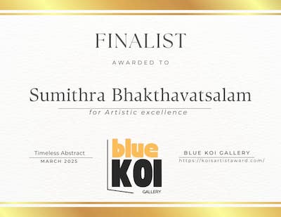 Finalist Certificate for Timeless Abstract Exhibition