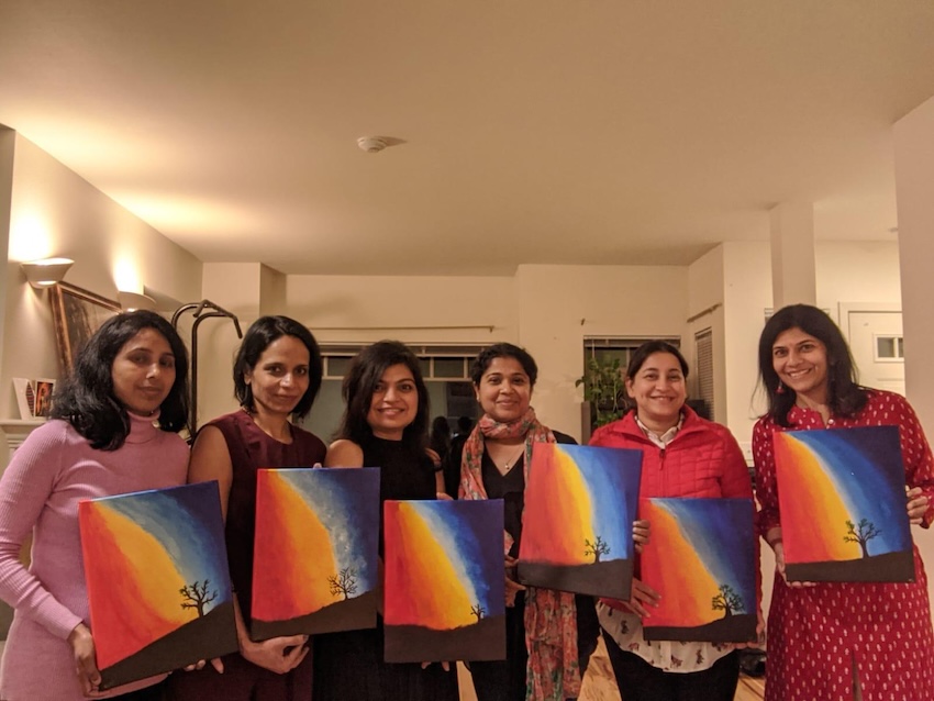 Sip n Paint session with girlfriends