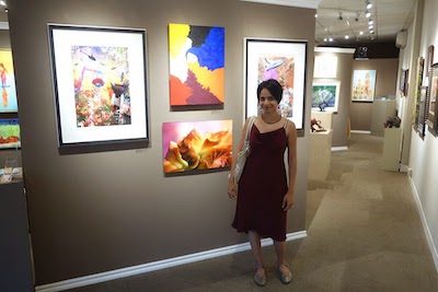 Exhibition view with artwork displayed
